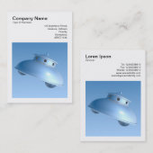 正方形の写真(v3) -クラシックソーサ飛んでいるー 名刺 (正面/裏面)