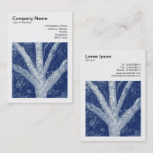 正方形の写真(v3) – フォークされた枝 – Cyanotype 名刺 (正面/裏面)