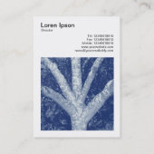 正方形の写真(v3) – フォークされた枝 – Cyanotype 名刺 (裏面)