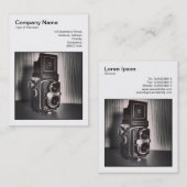 正方形の写真(v3) -ヴィンテージTLRカメラ 名刺 (正面/裏面)