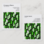 正方形の写真(v3) – 三日月形010921 – 緑 名刺 (正面/裏面)