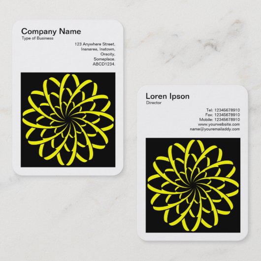 正方形の写真(v3) – 幾何学模様の花02 名刺 (正面/裏面)