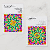 正方形の写真(v3) -抽象芸術万華鏡のように千変万化するパターン010 名刺 (正面/裏面)