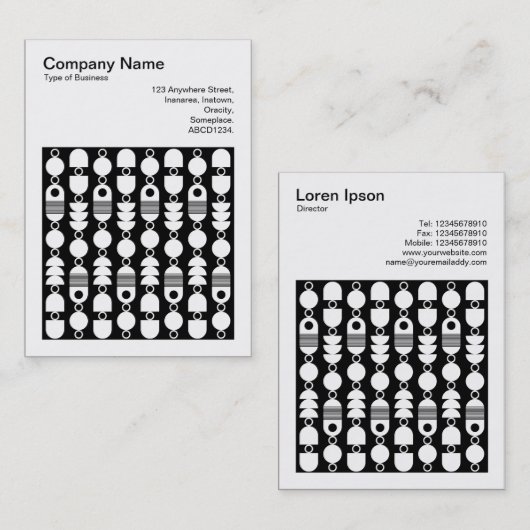 正方形の写真(v3) -抽象芸術140823 - Blkの白 名刺 (正面/裏面)