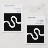 正方形の写真(v3) – 曲線02 – 黒の白 名刺 (正面/裏面)