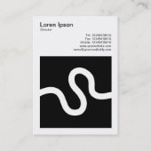 正方形の写真(v3) – 曲線02 – 黒の白 名刺 (裏面)