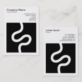 正方形の写真(v3) – 曲線02 – 黒の白 名刺 (正面/裏面)