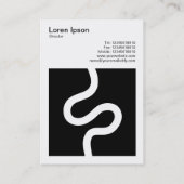 正方形の写真(v3) – 曲線02 – 黒の白 名刺 (裏面)