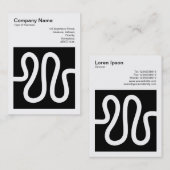 正方形の写真(v3) – 曲線 – 黒の上に白 名刺 (正面/裏面)