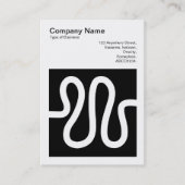 正方形の写真(v3) – 曲線 – 黒の上に白 名刺 (正面)