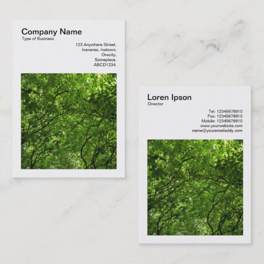 正方形の写真(v3) – 木の中の夏 名刺 (正面/裏面)