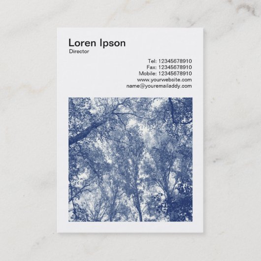 正方形の写真(v3) – 青い秋 – シアノタイプ 名刺 (裏面)