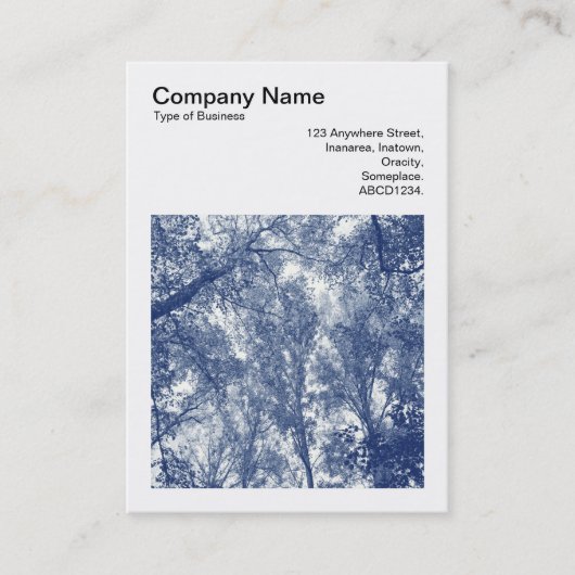 正方形の写真(v3) – 青い秋 – シアノタイプ 名刺 (正面)