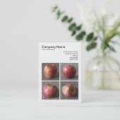 正方形の写真(v3) - 4つのリンゴ 名刺 (スタンド正面)