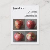 正方形の写真(v3) - 4つのリンゴ 名刺 (裏面)