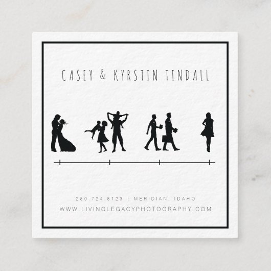 正方形の名刺|の金ゴールドのブラシのミニマリスト スクエア名刺 (裏面)