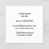 正方形の名刺(モノグラムカスタムロゴ付き) スクエア名刺 (裏面)