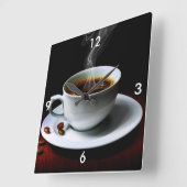 正方形の壁時計/コーヒー豆 スクエア壁時計 (傾斜)