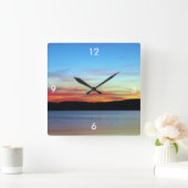 正方形の壁時計/日没 スクエア壁時計 (ホーム)