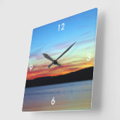 正方形の壁時計/日没 スクエア壁時計 (傾斜)