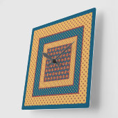 正方形の壁時計、金ゴールド効果の馬、水玉模様 スクエア壁時計 (傾斜)