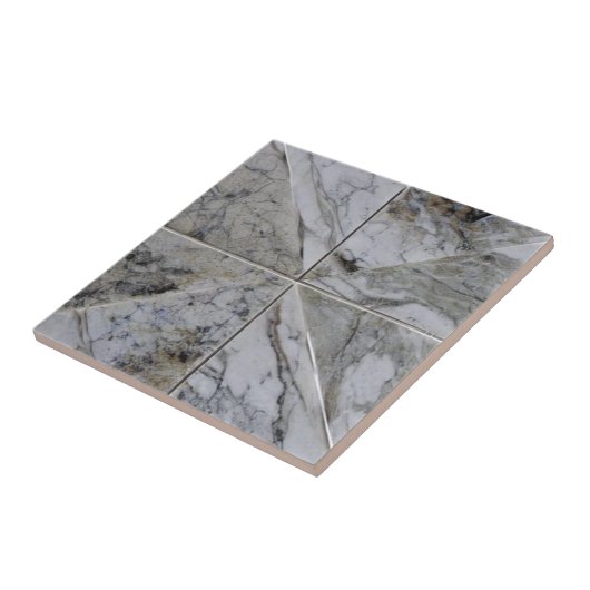 正方形の大理石灰色の白色セラミックタイル タイル (側面)