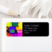 正方形の幾何数々の色のパターン ラベル (インサイチュ)