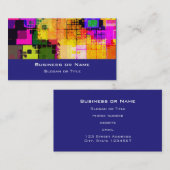 正方形の幾何数々の色のパターン 名刺 (正面/裏面)