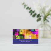 正方形の幾何数々の色のパターン 名刺 (スタンド正面)