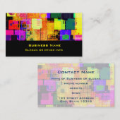 正方形の幾何数々の色のパターン 名刺 (正面/裏面)