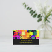 正方形の幾何数々の色のパターン 名刺 (スタンド正面)
