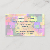 正方形の幾何数々の色のパターン 名刺 (裏面)