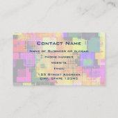 正方形の幾何数々の色のパターン 名刺 (裏面)