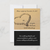 正方形の招待のための熱帯ビーチ結婚式RSVPカード 出欠カード (裏面)