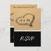 正方形の招待のための熱帯ビーチ結婚式RSVPカード 出欠カード (正面/裏面)