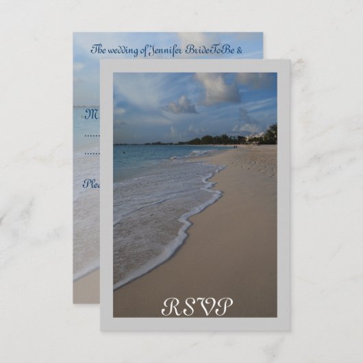 正方形の招待の結婚披露宴RSVP適合 出欠カード (正面/裏面)