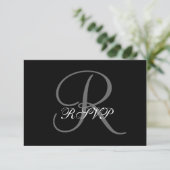 正方形の招待状のための最初の結婚RSVPカード 出欠カード (スタンド正面)