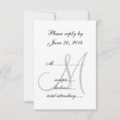 正方形の招待状のためのRSVPカード 出欠カード (裏面)