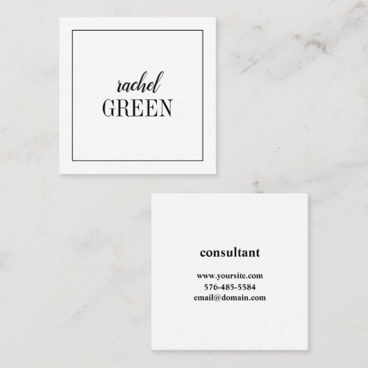 正方形の最小主義のカード スクエア名刺 (正面/裏面)