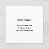 正方形の最小主義のカード スクエア名刺 (裏面)