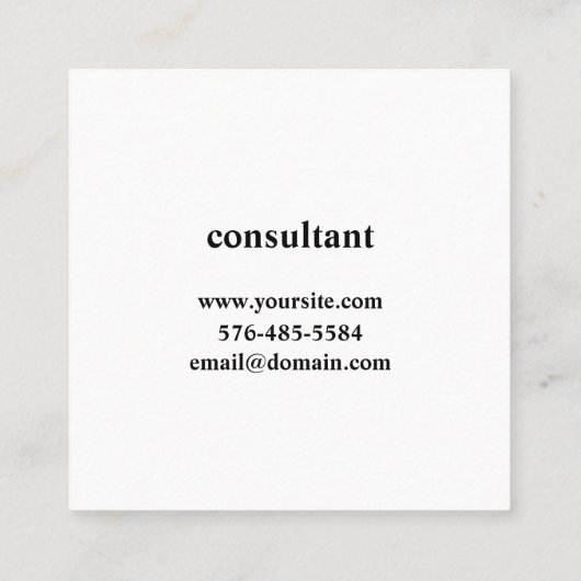 正方形の最小主義のカード スクエア名刺 (裏面)