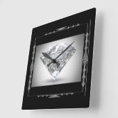 正方形の柱時計かダイヤモンド スクエア壁時計 (傾斜)