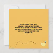 正方形の母ベビー(昆虫)マルハナバチハニカムベビーシャワー サンキューカード (裏面)