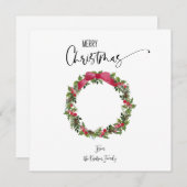 正方形の水色のパーソナライズされたクリスマスカード シーズンカード (正面/裏面)