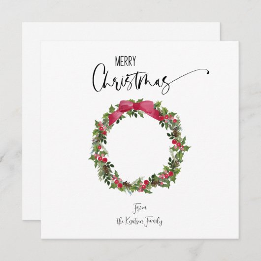 正方形の水色のパーソナライズされたクリスマスカード シーズンカード (正面/裏面)