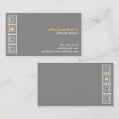 正方形の灰色および黄色の名刺があるお尻 名刺 (正面/裏面)