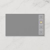 正方形の灰色および黄色の名刺があるお尻 名刺 (裏面)