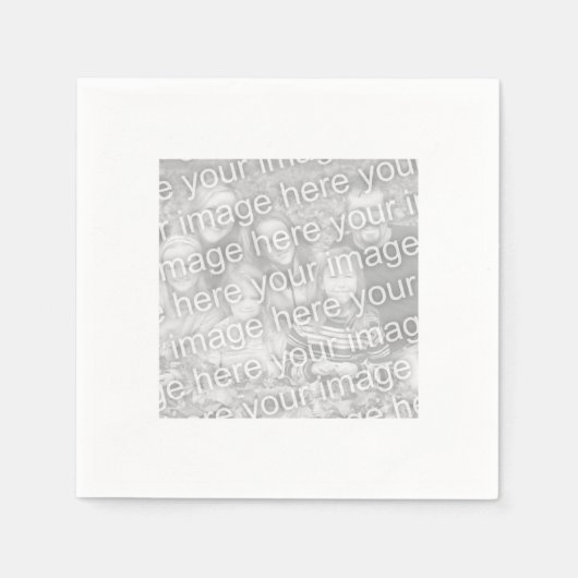 正方形の白い縁ど写真 スタンダードカクテルナプキン (正面)