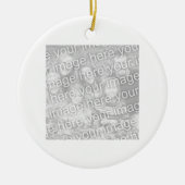 正方形の白によって縁どられる写真 セラミックオーナメント (正面)