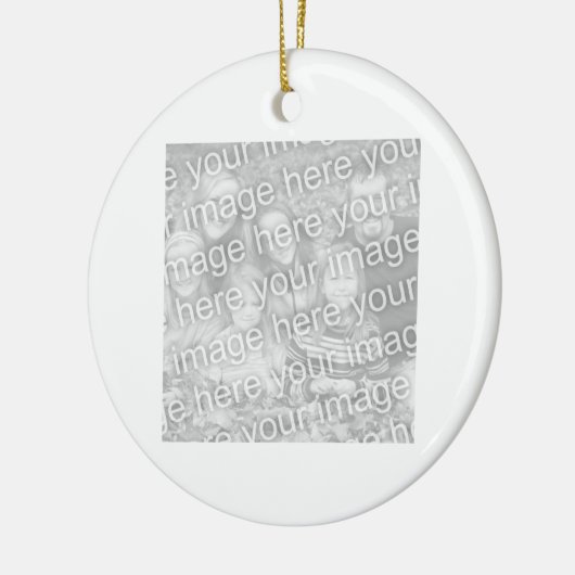 正方形の白によって縁どられる写真 セラミックオーナメント (左)